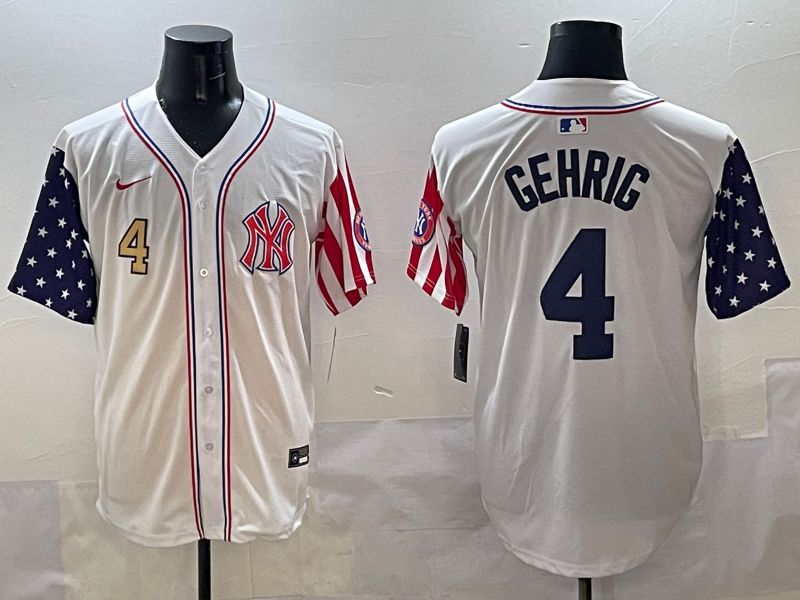 Men New York Yankees #4 Gehrig White a generation of national flags Jointly Name 2025 Nike MLB Jersey style 3